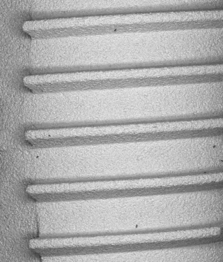 Implant surface under microscope