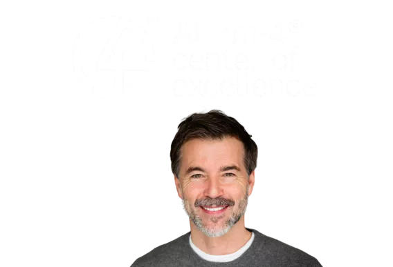 All-on-4® center of excellence logo and patient
